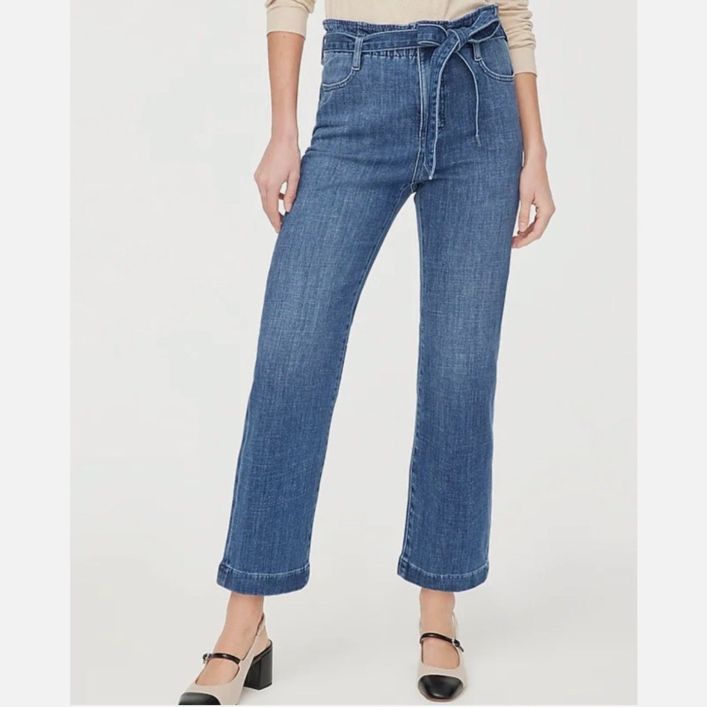 J. Crew Paper-Bag Jean dark blue cape navy wash size 28